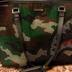 Army fatigue rhinestone tote bag